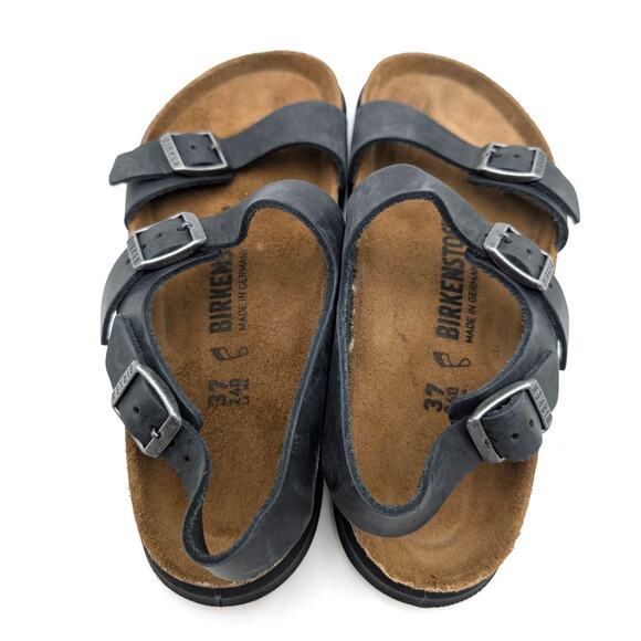 Birkenstock Sonora Sandals Oiled Leather Women's Black Size USW6/M4 EU37 - Picture 11 of 14